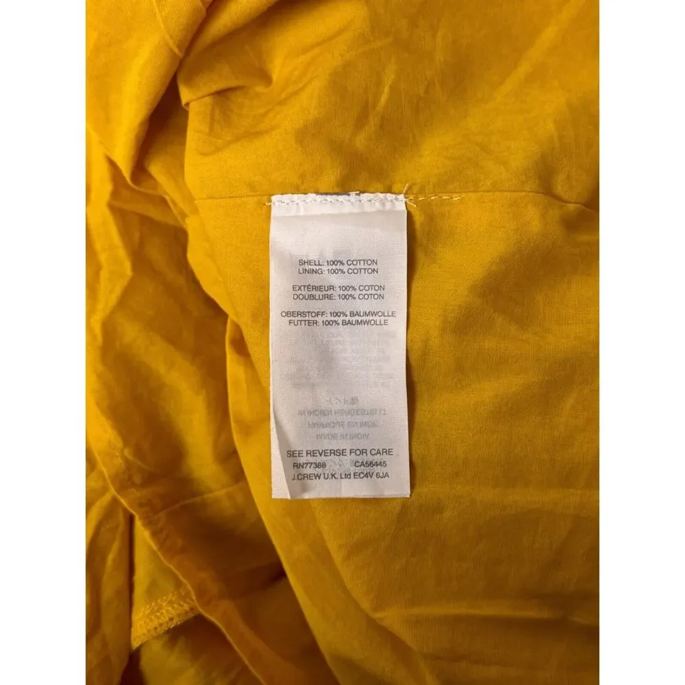 New Point Sur Dress 0 Womens Yellow Gold Cotton Tie Stap Midi J Crew